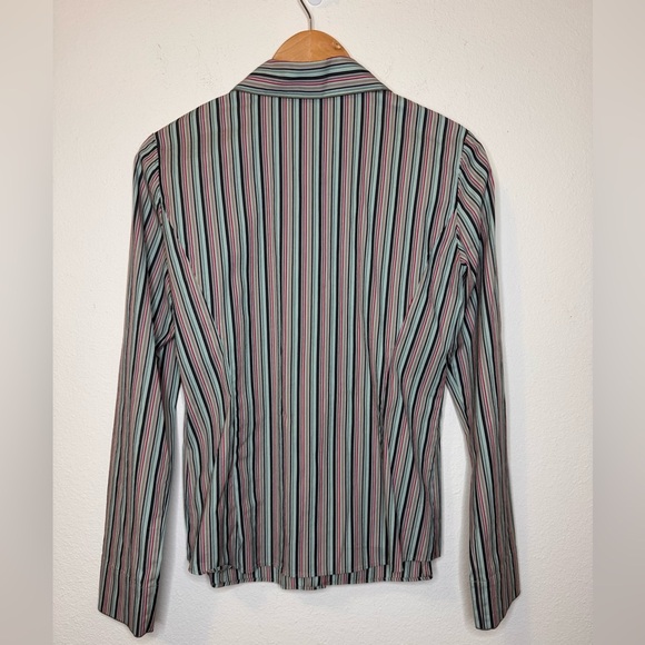 Lafayette 148 New York SZ 4 Striped Button Down Shirt - Multicolor - Picture 3 of 8